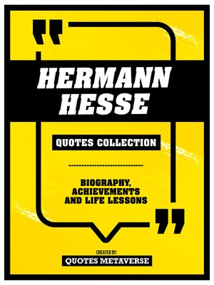 cover image of Hermann Hesse--Quotes Collection